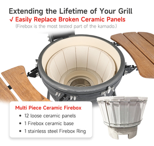 <span class=keywords><strong>SEB</strong></span> <span class=keywords><strong>KAMADO</strong></span> Noir 13 à 29 pouces pour barbecue charbon de bois Parrilla Kermaische Grilles barbecue en céramique - Product Image 3