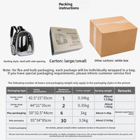 Sac à dos pour animaux de compagnie, capsule pour chat et petit chien, grande capacité, respirant, pour animaux jusqu'à 8 kg