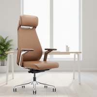 Chaise de conférence moderne ergonomique multi-angle réglable en cuir avec revêtement en cuir PU