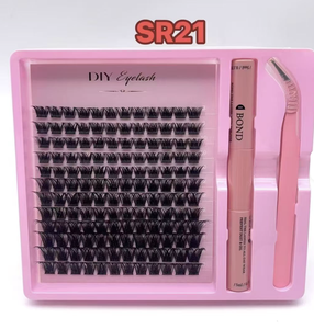 Kit d'extension de cils professionnel Aesphylash en faux vison épais à longueurs mixtes, semi-fait main, pour DIY, avec logo personnalisé, coton noir - Product Image 5