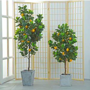Plante artificielle d'intérieur de style nordique en pot sur pied avec fruits pour la décoration du salon et des magasins - Product Image 2
