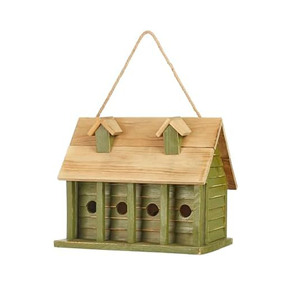 Nichoir rustique surdimensionné de 14,25 po, effet vieilli, peint à la main, <span class=keywords><strong>pour</strong></span> oiseaux : colibris, moineaux, cailles, passerois - Product Image 1