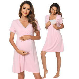 ชุดนอนไม้ไผ่3อิน<span class=keywords><strong>1</strong></span>สำหรับคุณแม่/จัดส่ง/เสื้อคลุมสำหรับให้นมบุตรเสื้อสำหรับให้นมบุตรชุดเดรสสั่งทำสำหรับคุณแม่ - Product Image 4