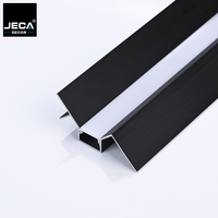 Profilé LED décoratif en aluminium anodisé pour plafond, moulure en aluminium extrudé avec diffuseur pour la décoration murale et de plafond