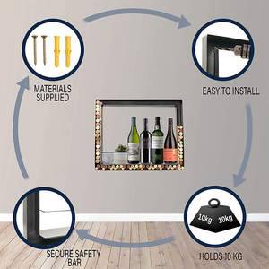 A parete in metallo di colore nero supporto di bottiglia di vino con tappo del vino della rack <span class=keywords><strong>holder</strong></span> per la decorazione domestica - Product Image 5