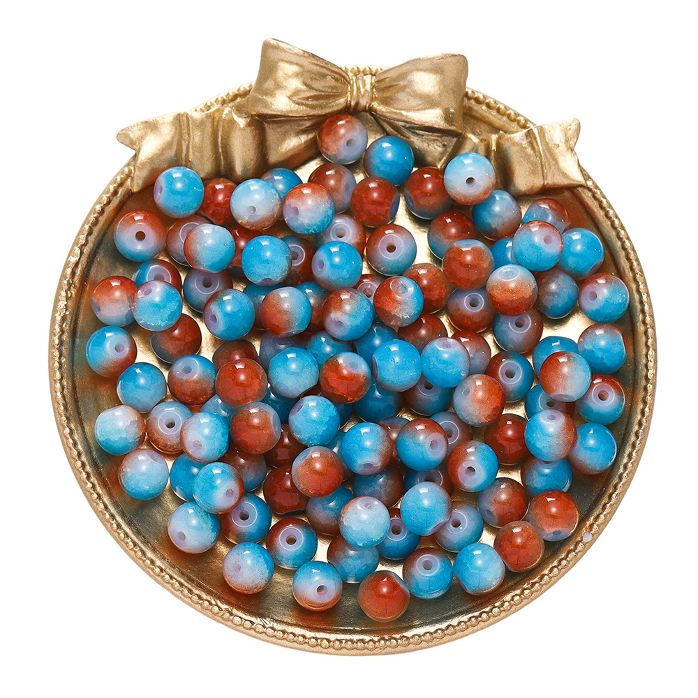 Billes de verre protéinées - bleues et rouges