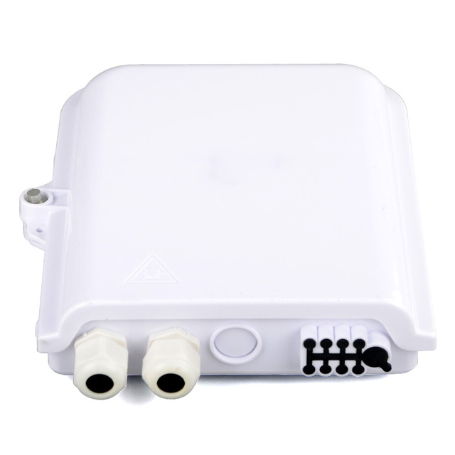 8 Core ODP Outdoor IP65 FTTH SC TCP GPRS Optical Fiber Distribution Box White Black 1:8 Splitter