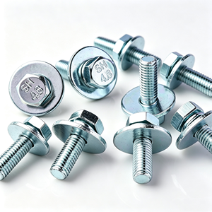 Perno hexagonal de acero inoxidable duradero con arandela plana y arandela de presión, tamaño estándar, sujetador antirrobo - Product Image 2