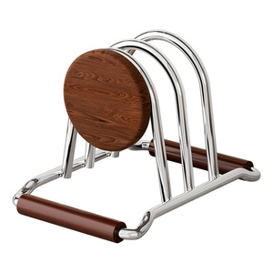 Étagère de rangement multifonctionnelle <span class=keywords><strong>vintage</strong></span> en métal à double niveau, de type rond, pour planche à découper et égouttoir, pour comptoir de <span class=keywords><strong>cuisine</strong></span> - Product Image 5