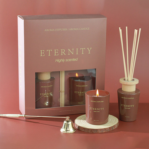 Tarro de cristal de lujo ecológico, velas de cera de Gel perfumadas, difusor de caña, velas aromáticas personalizadas, juego de regalo de ambientador para el hogar - Product Image 1