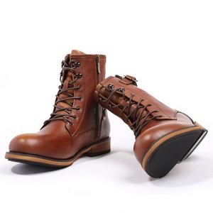 New Style Winter British Retro Ankle Round-toe Men's <b>Boots</b>-genuine <b>Leather</b> for <b>Boots</b> Trendy and Fashionable <b>Work</b> <b>Boots</b> - Product Image 3