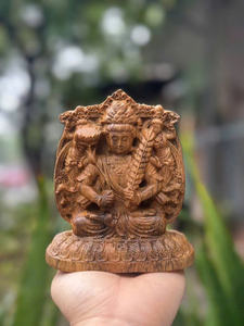 Estatua de Buda de Madera Hecha a Mano, Escultura de Buda de Madera Natural Tallada a Mano, Decoración para Templo Budista, Regalo de Meditación - Product Image 5