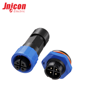 Connecteur étanche assemblé M16 2 broches femelle, filetage IP67, broches en laiton plaqué or pour câblage d'équipement