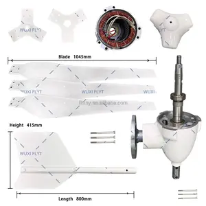 Sıcak gerçek çift rulman rüzgar türbini ağır rüzgar için kararlı 1kw 2kw 12V 24v 48v 96v ücretsiz güç türbini rüzgar jeneratörü