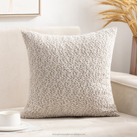 Housses de coussin 18"*18" avec accents en fausse fourrure de lapin, texturées et moelleuses, décoratives, style bohème et farmhouse pour la décoration intérieure