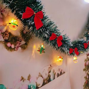 Pohon Natal Buatan, Garland Tinsel Hijau Pinus, Bahan PET, Pita Metalik, Hijau Tua, Pinggiran Putih, Ornamen Pesta Perayaan - Product Image 3