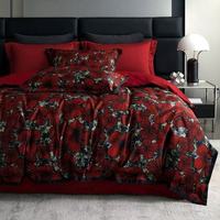 Vente en gros usine – Ensemble de literie 4 pièces 100 % coton pur imprimé, motif personnalisé OEM, taille et logo sur mesure, housse de couette, drap-housse, taies d'oreiller