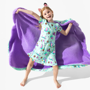 定制儿童竹子双面毛毯竹子印花实心羊毛，适用于寒冷的冬季OEKO-TEX认证 - Product Image 3