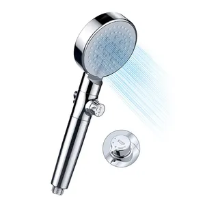 2022 New Eco Friendly Cheap Metal Steel Water Heating Constant Temperature Spa 360 Rotation Hand Held Shower Head with Wall Jets