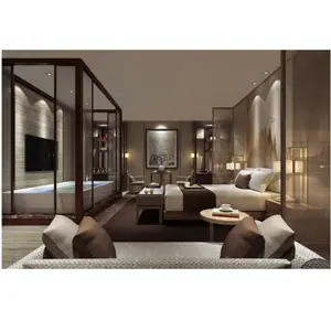 Benutzer definierte Marriott Hotel Schlafzimmer möbel Set Modernes Kopfteil Hotel Schlafzimmer möbel Fabrik Hotel VIP Zimmer möbel