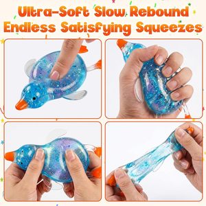 Duck <b>Squishy</b> Stress Ball Glitter TPE Soft Slow Rise Fidget Toy For Kids Age 5 To 7 Years Unisex - Product Image 5