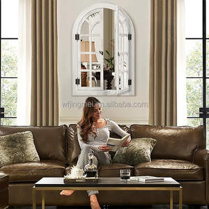 <span class=keywords><strong>Espejo</strong></span> de Pared Arqueado, Espejos de <span class=keywords><strong>Ventana</strong></span> para Decoración de Paredes, Marco de Madera, Decoración Rústica, Espejos Decorativos Blancos para Pared con Aspecto de <span class=keywords><strong>Ventana</strong></span> - Product Image 2