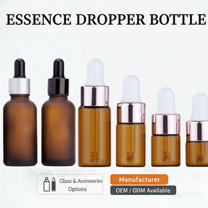ขวดแก้วสีชาขนาด 5 มล. 10 มล. 15 มล. 20 มล. 30 มล. 50 มล. 60 มล. 100 มล. สำหรับบรรจุน้ำมันหอมระเหยแบบหยดพร้อมหลอดหยด - Product Image 1