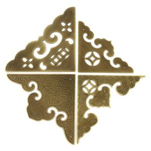 Essence Pavilion Chinese Style Brass <b>Corner</b> Ornament 6.5cm Antique Bronze Cabinet Door Decorative Hardware - Product Image 4