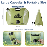Sac à eau pliable en plastique de qualité alimentaire, portable, étanche, avec poignée et bec verseur pour le stockage en extérieur