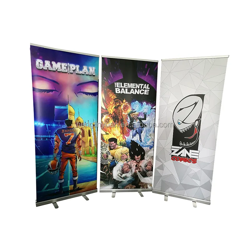 Aluminium menggulung banner tampilan iklan dapat ditarik Poster Banner Pull up stand spanduk