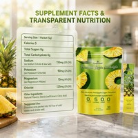 Aeglewell OEM Marque Privée Zéro Sucre Saveur Ananas Poudre d'Électrolytes en Sachets Mélange pour Boisson Sportive Hydratante 30 Portions