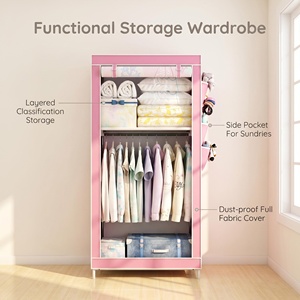 Organizador de Ropa Portátil de Diseño Moderno <span class=keywords><strong>con</strong></span> Estructura Resistente, <span class=keywords><strong>Armario</strong></span> de Almacenamiento Tipo C para la Familia - Product Image 5