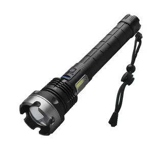 Super bright XHP90 USB charging 7-step telescopic focusing waterproof 3200 lumen rechargeable COB flashlight