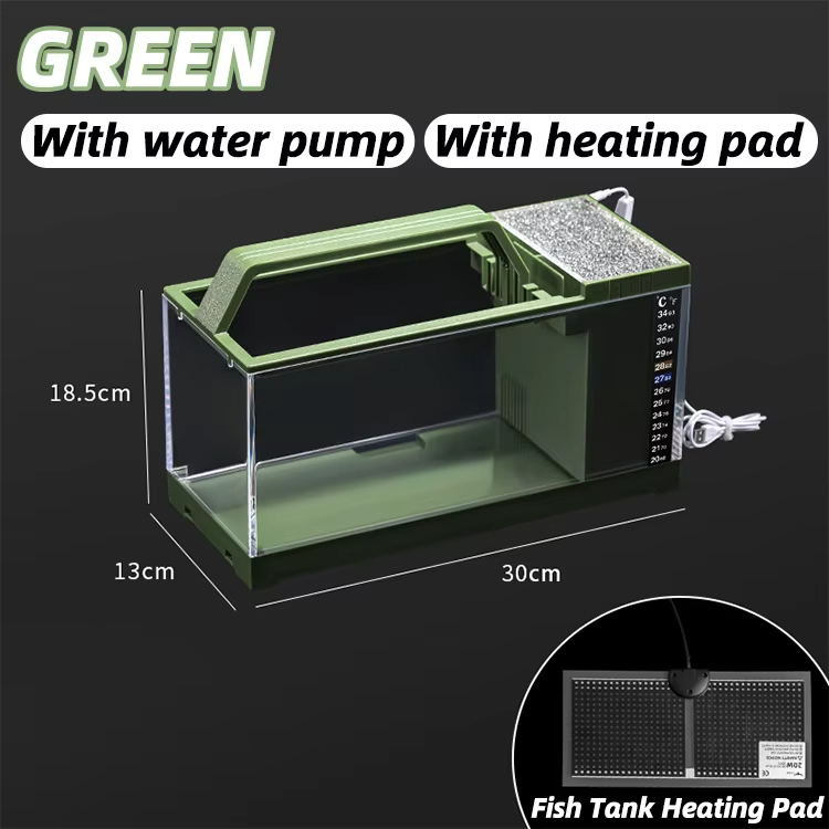 Green Fish Tank+ Water Pump+ Heating Pad