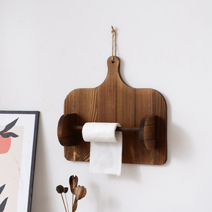 Porte-papier toilette en bois Yilu 36,2x32,2x11cm, support mural pour salle de bain et cuisine, rangement pour serviettes - Product Image 1