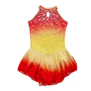 Custom Stage Dance Wear Kinderen Danswedstrijd Outfit Strass Ballroom Figuur Schaatsen Kostuums Vrouwen Prestaties Slijtage