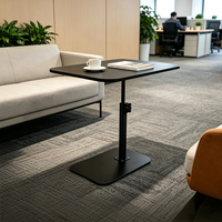 Table basse relevable en métal et bois, sans roulettes, idéale pour ordinateur portable et travail au chevet – Meilleure vente