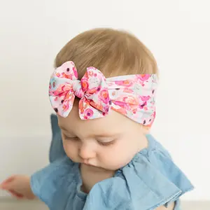 Groothandel Hoofdbanden Voor Kinderen Strik Haarbanden Nylon Bedrukt Baby Haarband