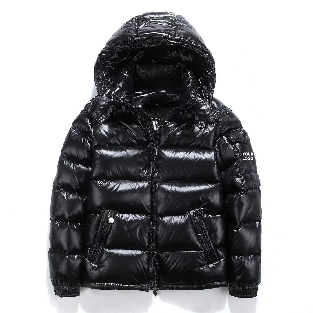 outdoor clothing Custom waterproof jacket for men winter Shinny Padded Bomber Warm Thick trapstar Puffer Men's Hooded Jackets