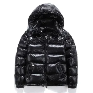 Outdoor Clothing Custom Waterproof Jacket For Men Winter Shinny Padded Bomber Warm Thick Trapstar Puffer Men's Hooded Jackets