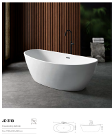 Baignoire de couple autoportante en acrylique moderne de l'usine Foshan Baignoire de trempage à surface solide de grande taille CUPC pour intérieur/hôtel
