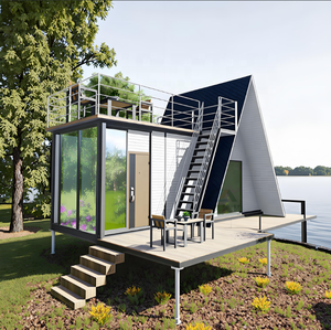 Maison préfabriquée <span class=keywords><strong>de</strong></span> luxe en acier et bois, très demandée, construction rapide, étanche, bureau, appartement <span class=keywords><strong>de</strong></span> luxe, chambre, villa, maison triangulaire - Product Image 2
