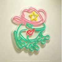 Dekorasi Dinding Berbentuk Katak Kreatif Lampu Neon Fleksibel LED Pola Logo Kustomisasi Iklan