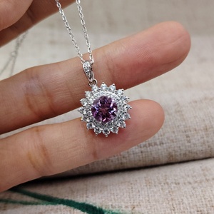 Joyería UM, Plata 925, Chapado en Oro de 18K, Zirconia Cultivada, Colgante de Compromiso para Uso Diario, Bodas, Fiestas, Aniversarios - Product Image 2