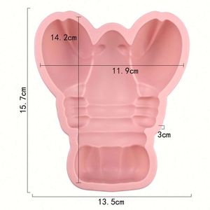 Moule de cuisson en silicone écologique à un seul trou pour homard, écrevisse, queue de sirène, forme animale, pour gâteaux DIY à la maison, OEM/ODM - Product Image 2