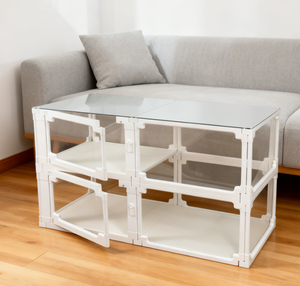 Şeffaf ABS PET Köpek Çiti ve Kafesi Büyük Tavşanlar, Gine Domuzları, Şinşillalar için Özelleştirilebilir Yükseklik Kaymaz İç Mekan Kullanımı Şık - Product Image 6