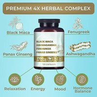 Gummies MK Black Maca Ashwagandha Fenugrec & Ginseng - 120 Capsules - Favorise l'équilibre hormonal, l'énergie, le soulagement du stress et la croissance des cheveux