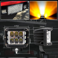 4 Zoll Auto-Zubehör 3-Farben 60W LED-Arbeitsscheinwerfer Bernsteinfarbene Stroboskop-Lichtleiste Blinkende Nebelleuchte für LKW SUV ATV Boot