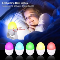 Veilleuse LED à intensité variable avec commande tactile au design moderne, petite lampe colorée changeante en ABS, piles incluses, chambre à coucher, chambre d'enfant