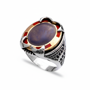 Oval Onyx Stone Ottoman <b>Men</b> Design Ottoman <b>Men's</b> <b>Ring</b> Turkish Handmade Wholesale Authentic <b>Silver</b> <b>Men</b> <b>Ring</b> - Product Image 2